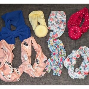 Baby Lot of 8 Headbands Knotted Bows‎ Floral Prints Newborn Infant Toddler Girls